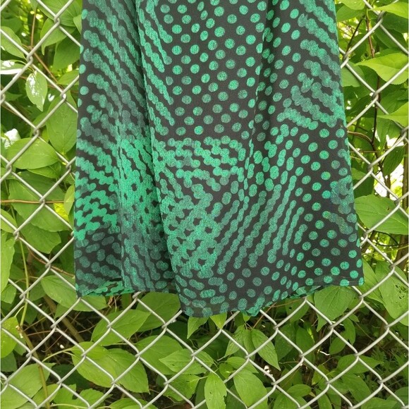 Theory Silk Green and Black Abstract Dot Print Camisole Spaghetti Strap Tank M - Picture 4 of 7